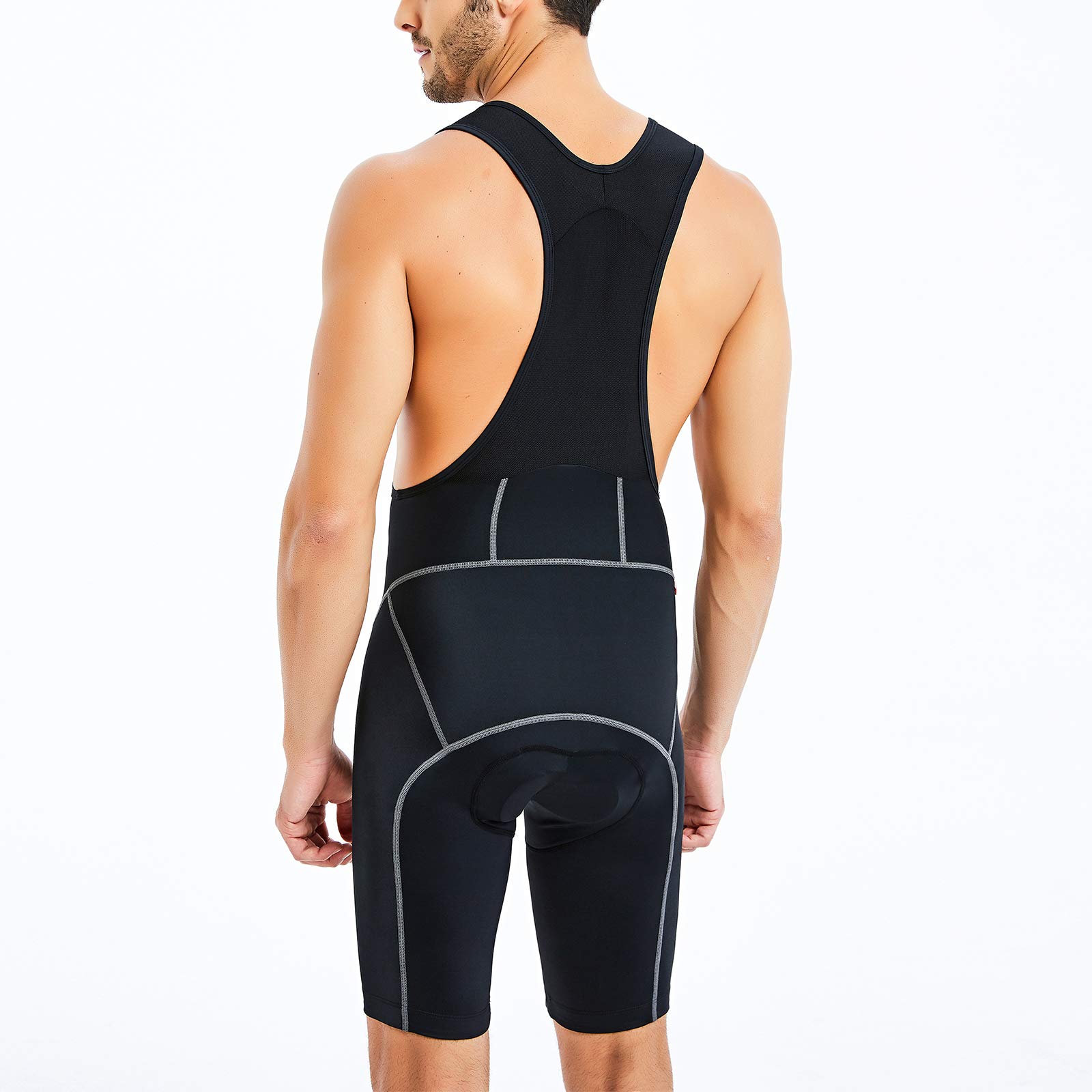 Catena - Pantaloncini da ciclismo da uomo, con pettorina, imbottiti, in 3D, traspiranti - Nero - XL