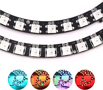 12 Bits WS2812 RGB LED Ring WS2812B 5050 Addressable LED Light String with Integrated Drivers Pixels Individual Controlling for Arduino ESP8266 ESP32 Lighting Effect (Pack of 2pcs