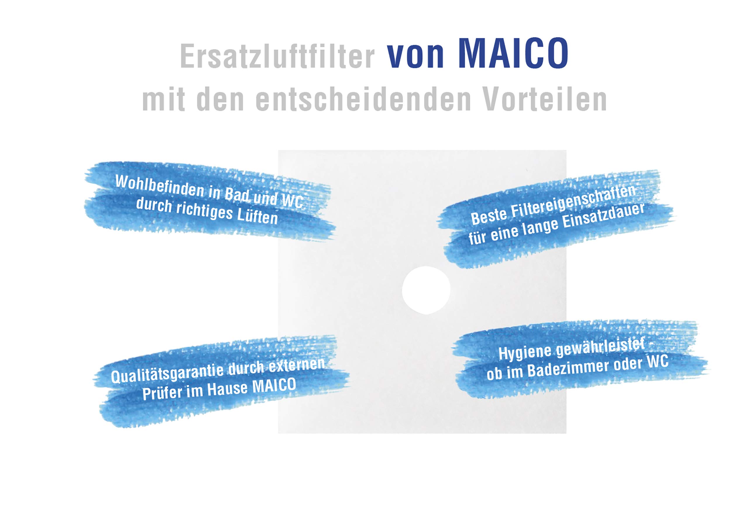Maico Oryginalny zapasowy filtr powietrza ZF 60/100 nr art. 0093.0331 (poprzednik 0093.0680) od Maico wentylatorów, jednostka opakowania 5 sztuk z 5 timestrips, do ER, ER-AP, ER-APB i Centro