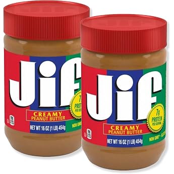 Jif Creamy Peanut Butter Set of 2 2 x 454 g - Creamy Peanut Butter - Double Pack Compiled by Pikaflor