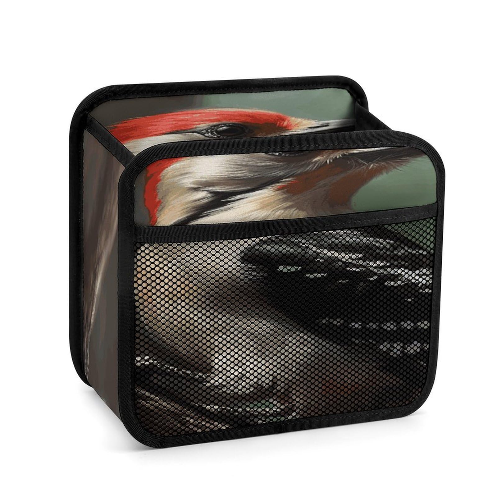FekiLoot Woodpecker Backseat Car Organizer - Premium PU Leather Hanging Car Seat Organizer with Storage Mesh Pockets, Large Capacity Car Backseat Organizer Travel Accessories