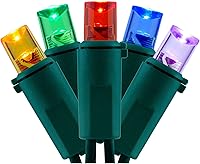 Vista 11 de YULETIME 200 luces LED de Navidad de gran angular de color blanco cálido, cable verde de 66 pies, certificado UL, juego de luces navideñas de 0.197