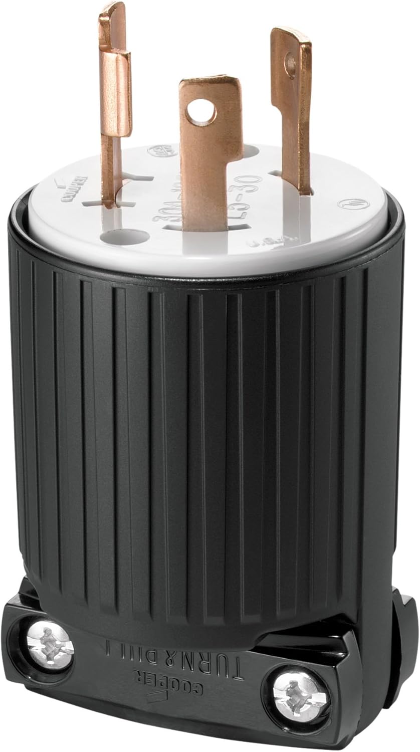 Eaton L530P-L 3-Wire Twist Lock Plug with 30-Amp 125-Volt Rating