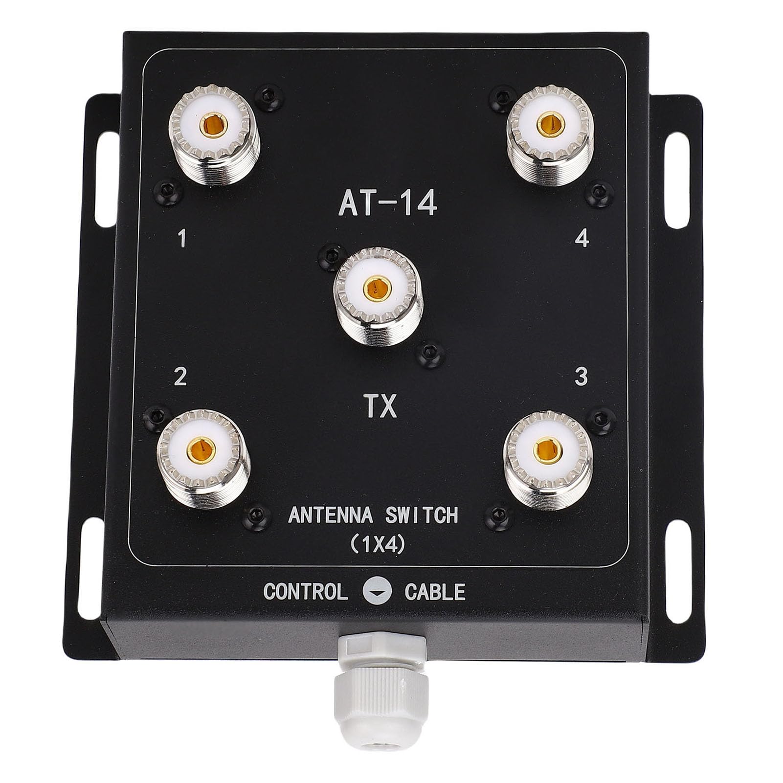 FTVOGUE Interruptor de Antena de 4 Vías, Tecnología de Baja Pérdida, Potencia de 500 W para Radioaficionado, Conmutación Remota de Antena en Lugares Difíciles