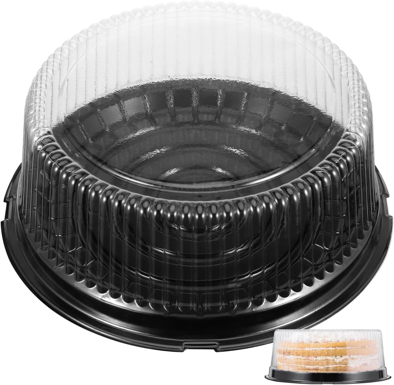 MAGICLULU 10pcs Clear Plastic Cake Containers with Lids Transparent Packaging Box for Cheesecake Cupcakes Desserts Bakeries 9.63 x 3.54Inch