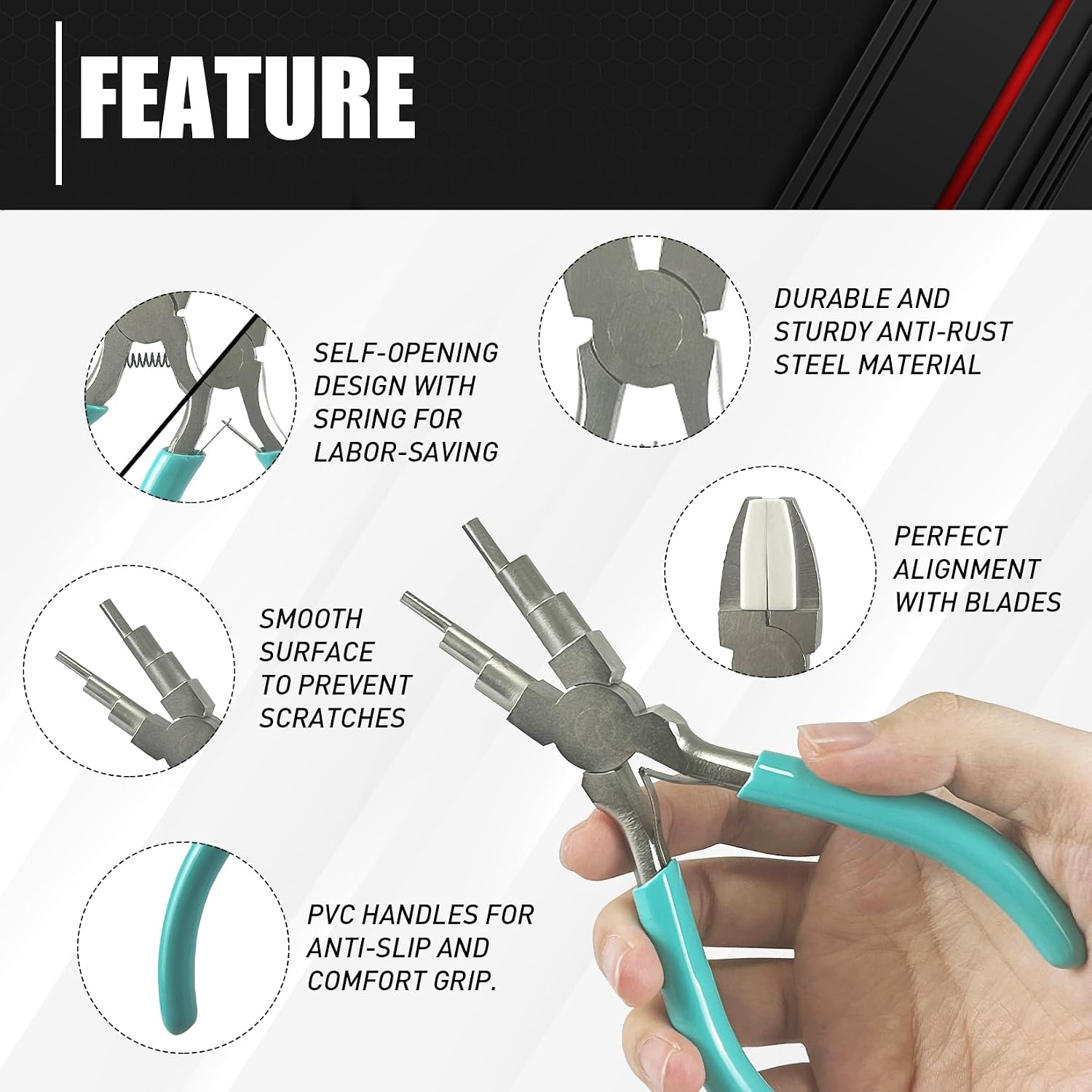 C&T 3-Piece Jewelry Pliers Set, Jewelry Making Tools Kit, Micro Jewelry Plier, Jewelry Making Supplies, Pliers set for jewellery making bead winding and shaping wire DIY Crafts