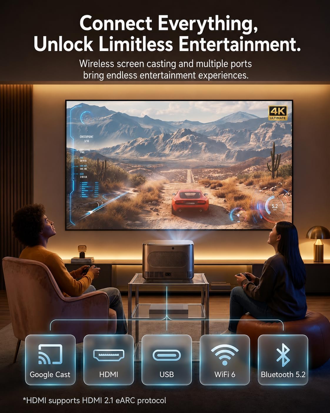 Outdoor Projector with WiFi and Bluetooth,Official Licensed Apps | Smart TV OS with Licensed Netflix, Auto Focus, Native 1080P & 4K Support, 330" Display, 40W Dolby Audio for Home Theater 7 716tAVfiKZL. AC SL1402