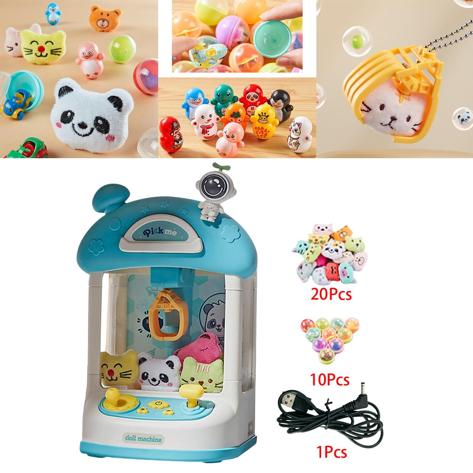 1 Máquina Tragamonedas para Niños Juego Electrónico de Arcade Juguetes Educativos Luces Música Atrapadora Adecuada para Fiestas Reuniones, 20 muñecas Verdes
