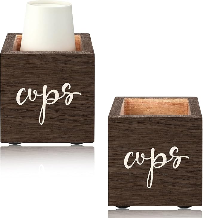 2 Pieces Bathroom Cup Dispenser Disposable Cup Dispenser 3 oz 5 oz Paper Cup Storage