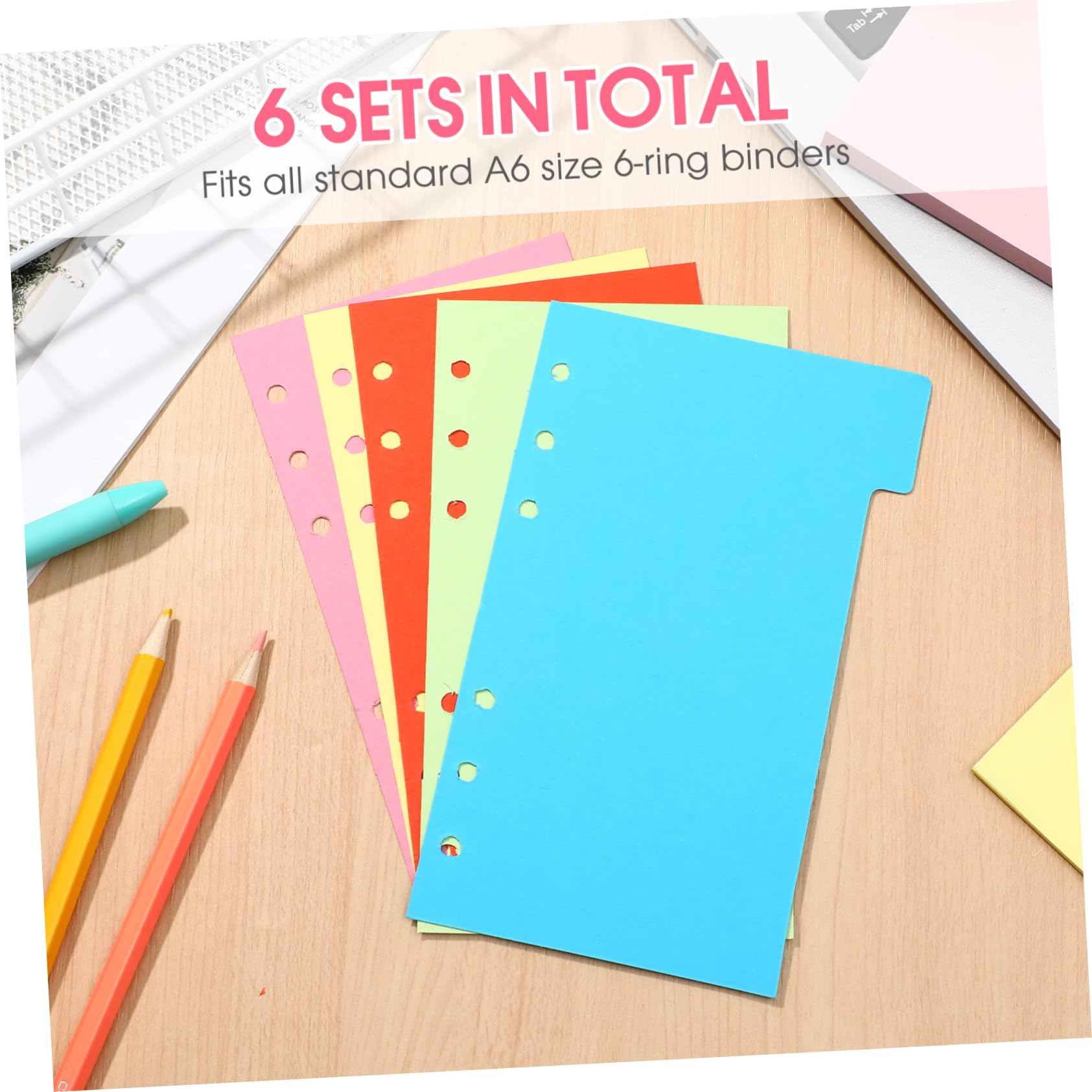 jojofuny 60 Sätze Trennblätter Set Farben für Ringbinder Notizbuch Zubehör Langlebig und Vielseitig Einsetzbar für Schule Büro und Reisen Zufällige Farbe
