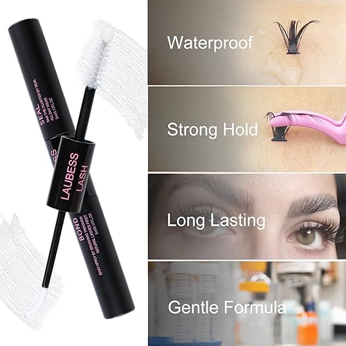 Miniatura 5 de Kit de extensión de pestañas para pegar y sellar pestañas de 0.3 fl oz, pegamento para pestañas, pegamento para extensiones de pestañas, 0.2 onzas