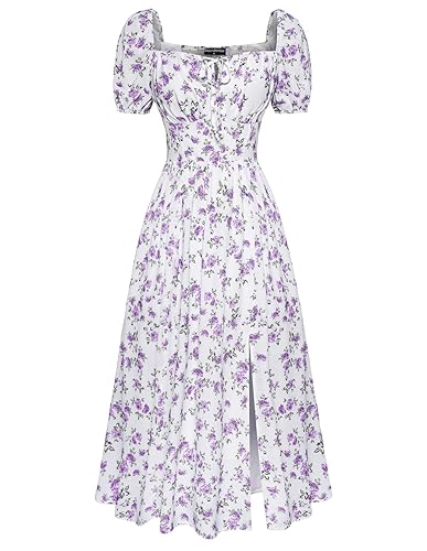 Women's Floral Corset Dress with Split 2026 Summer Spring Square