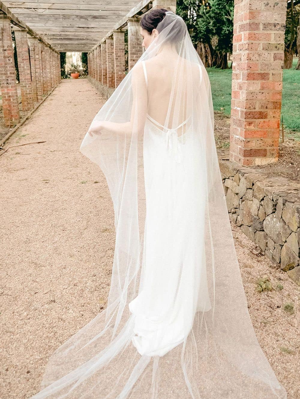 Velo da sposa Poliestere Tulle da sposa Velo monostrato Multi-dimensione Elegante Velo da sposa in tulle Per Per donna Semplice Velo per la testa