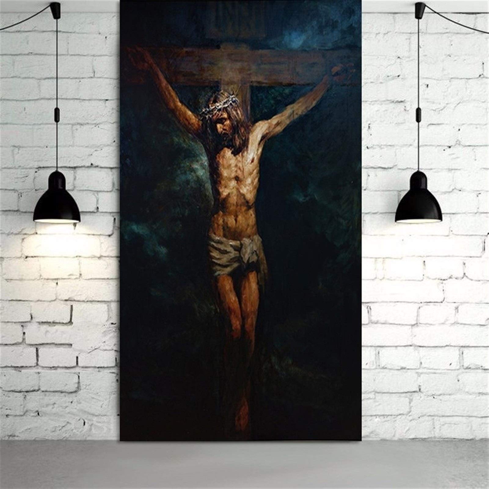 MXLF Fashion Canvas Painting The Crucifixion HD Print Jesus Christ Oil Painting On Canvas Art Print Home Decor Wall Art Painting Picture Canvas Painting (Size (Inch) : 70x140cm)
