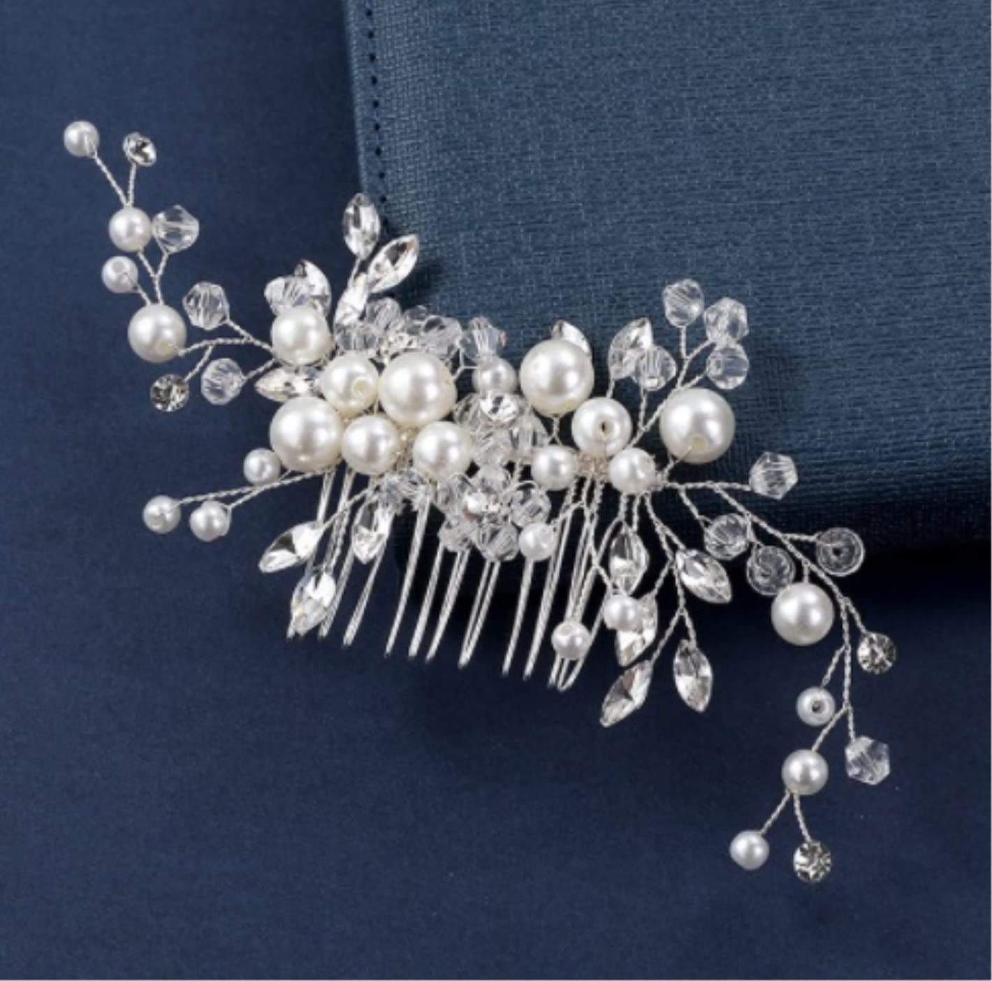 Elegantes Peinetas Para El Pelo Peine para el cabello, peine de inserción, flor esmaltada, horquilla, accesorios para el cabello de novia, peine lateral para el cabello, piezas de cabeza de perla Pein