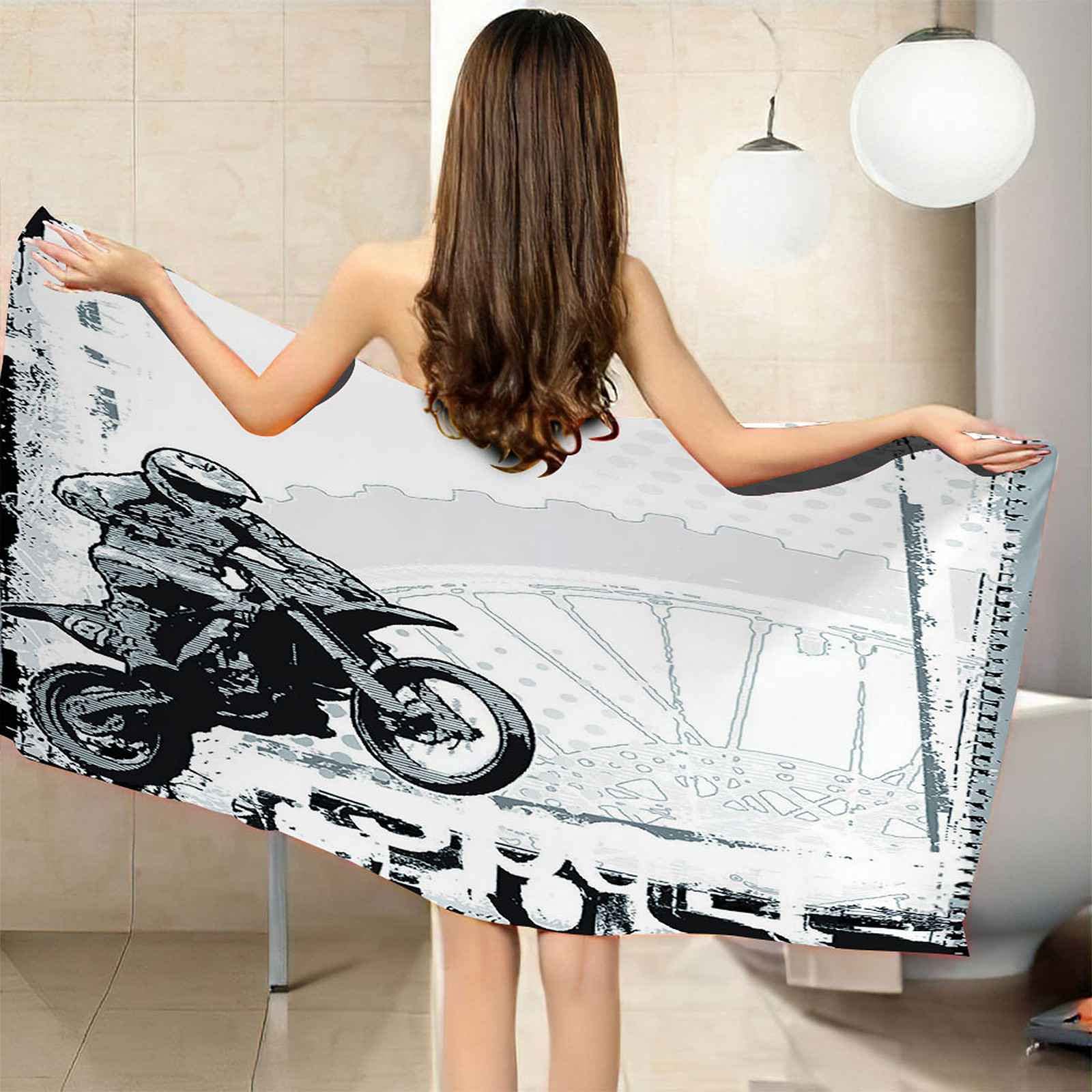 Telo Da Mare 3D Motociclista Di Pittura Stampato Asciugamano Da Spiaggia 150x200cm Asciugamano Microfibra Grande Antisabbia Leggero Telo Mare Per Sport Piscina Viaggi In Famiglia Vacanze