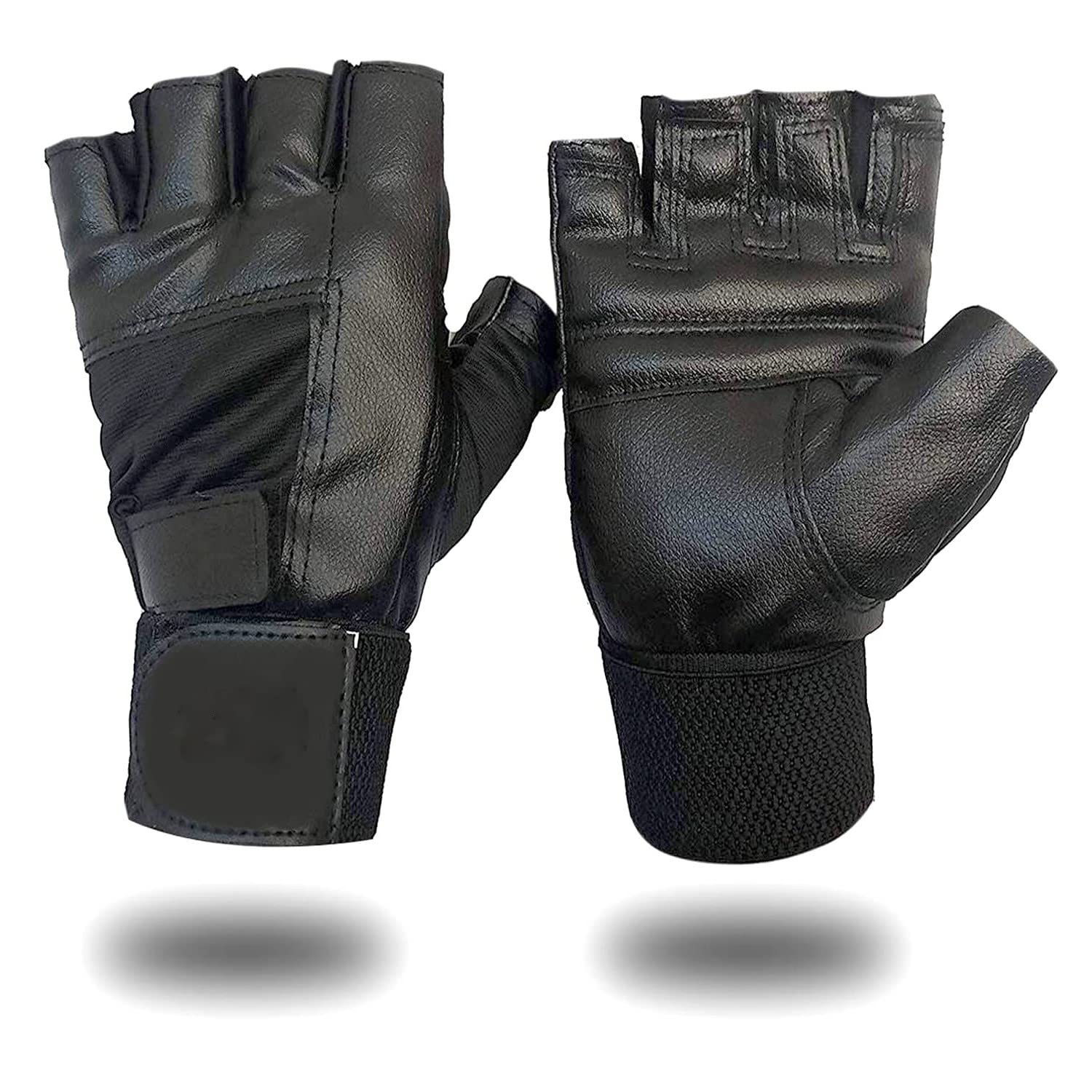 Alis Unisex Leather Premier Designed Great Grip Gym Gloves with Wrist Wrap Support for Camping Hiking, Powerlifting, Exercise Fitness, Gymnastics, Weightlifting, Cycling (Standard, Free Size, Black) (B093DMPZKZ) Amazon Price History, Amazon Price Tracker