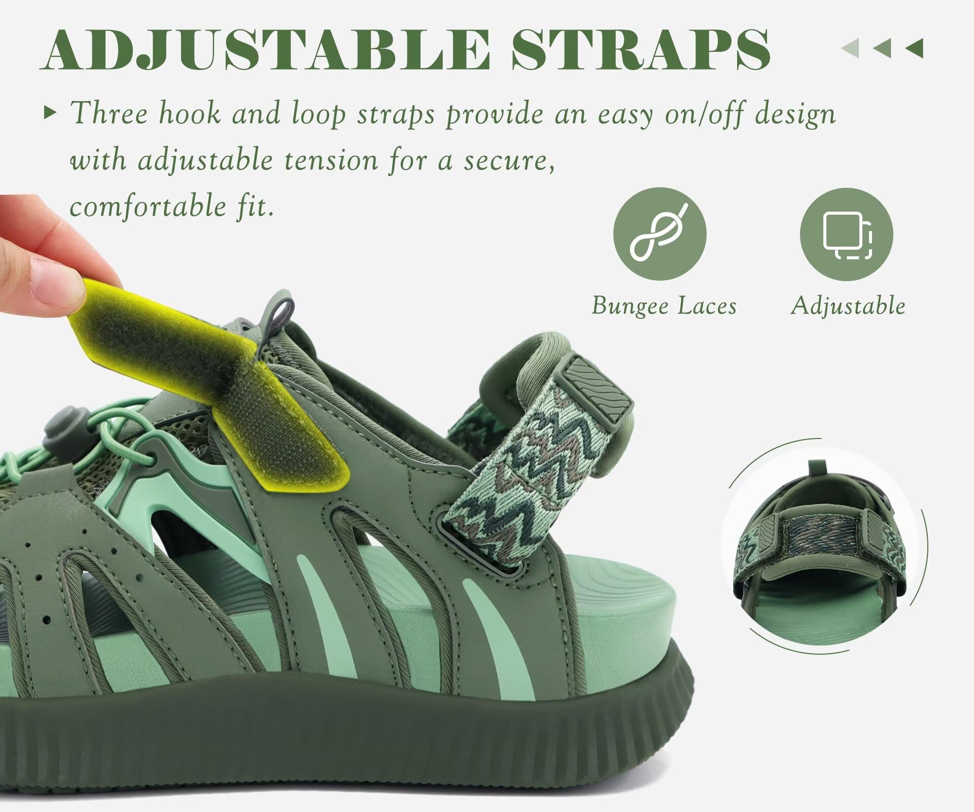 KuaiLu Damen Wander Sandalen Geschlossene Zehen Orthopädische Bequeme Polsterung Atmungsaktiv Sommer Sport Outdoor Strand Reise Verstellbare Fischersandalen Wasserschuhe