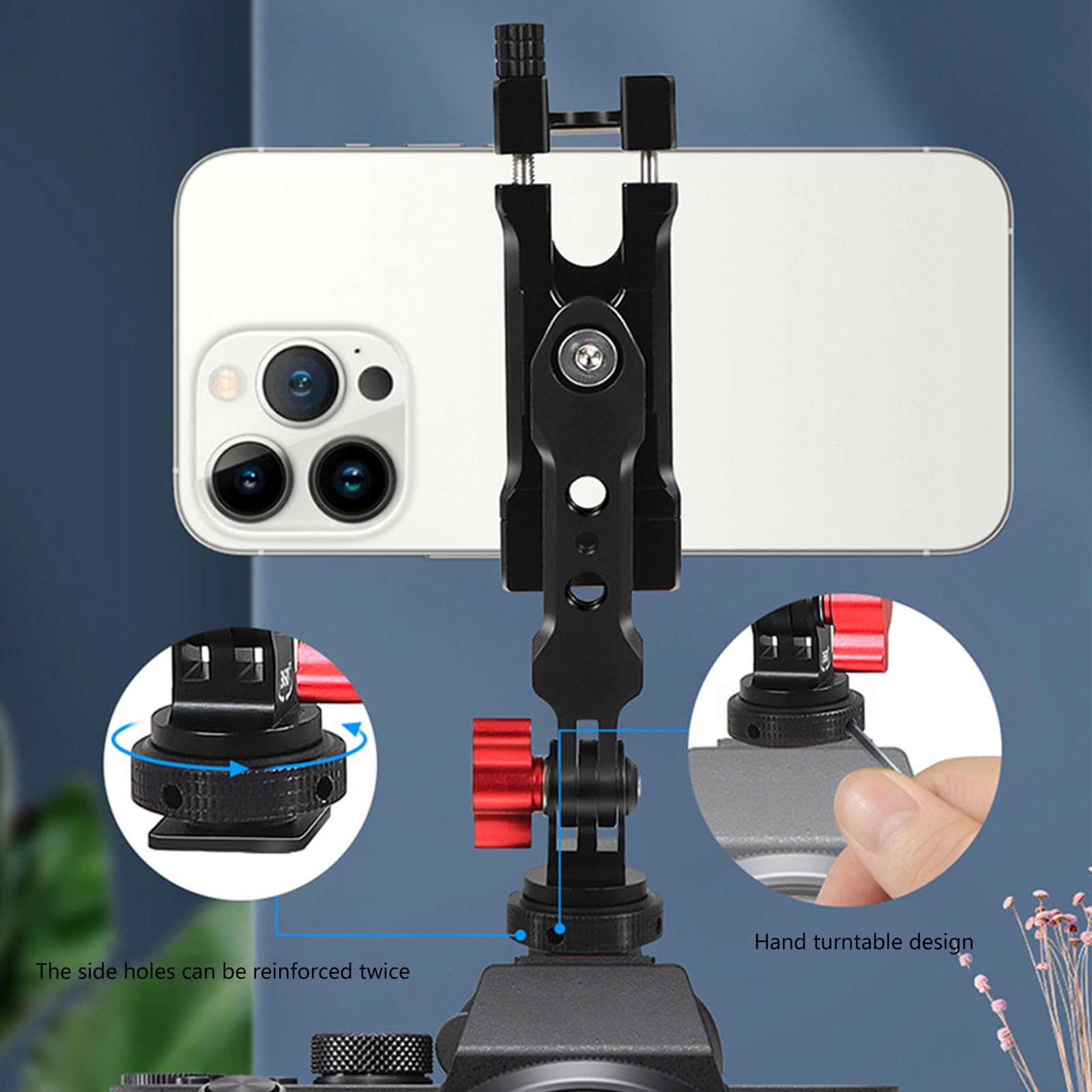 Treppiede magnetico per cellulare, colore nero