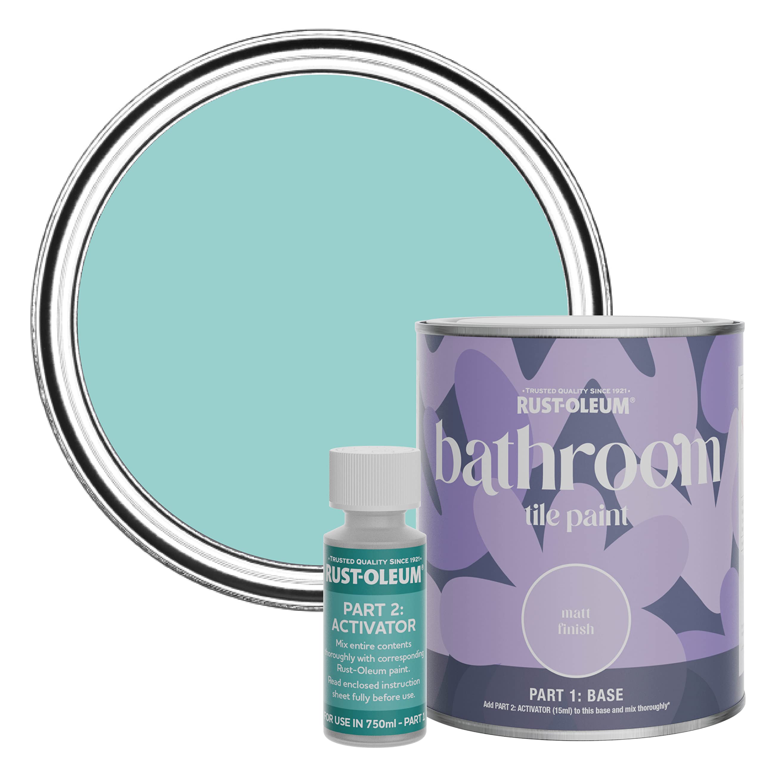 Rust-Oleum Teal Blue Water-Resistant Bathroom Tile Paint In Matt Finish - 750Ml