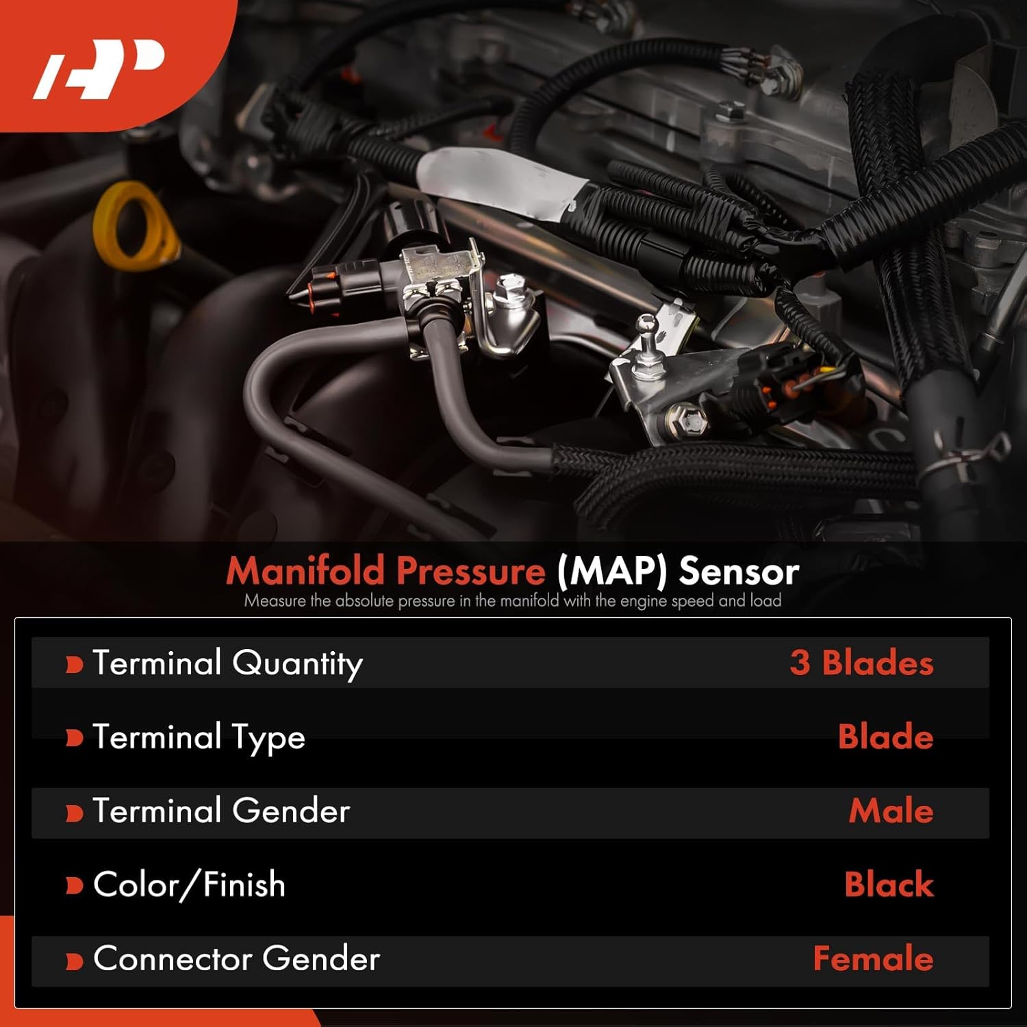 A-Premium Manifold Pressure (MAP) Sensor [3 Pins] Compatible with Subaru Crosstrek 2017-2019, Impreza 2018-2019, 2.0L