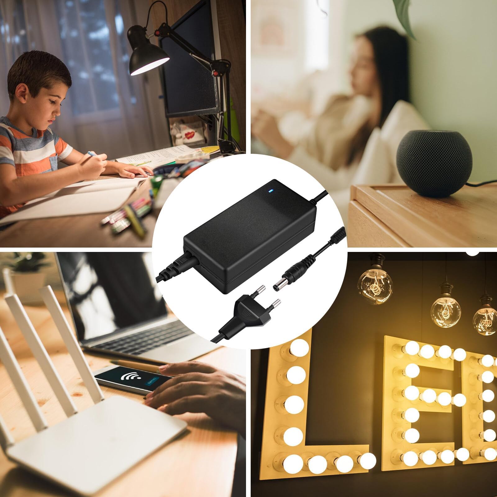 24V 5A Netzteil, 120W Spannungswandler AC 100V-240V bis DC 24V Netzteil Adapter mit 5,5x2,5mm Stecker LED Transformator Strom Universal Steckernetzteil für LED-Streifen Überwachungskameras LCD Monitor