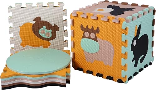 Miniatura 4 de Alfombrilla de juego de espuma para niños, 25 piezas de rompecabezas cuadrados entrelazados, alfombrilla de juego de espuma para bebés, alfombrilla