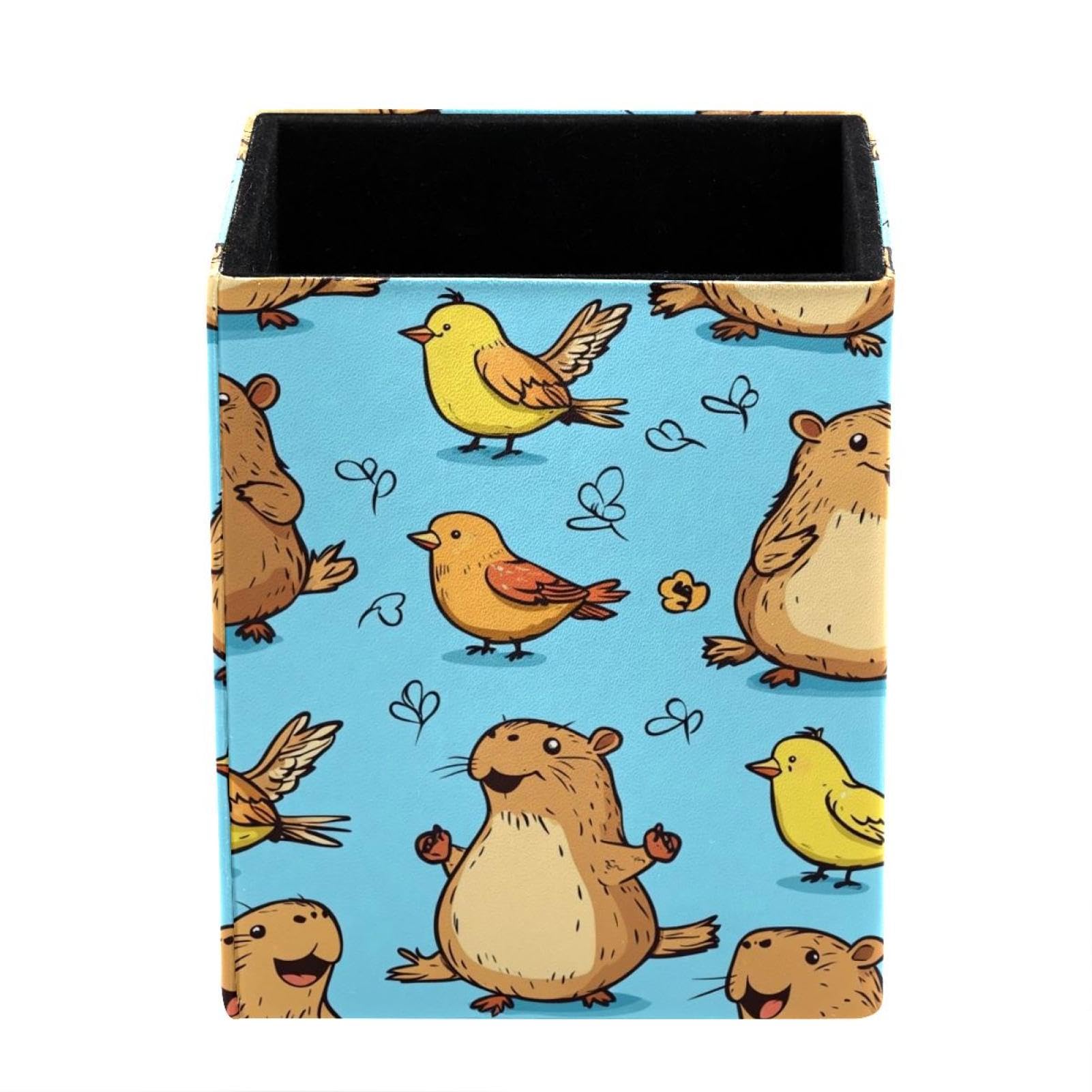 sanfly fish Cartoon capybara Desktop Storage Box Pencil Holder, Stationeries and Desk Supplies Organizer for Home, Office & School