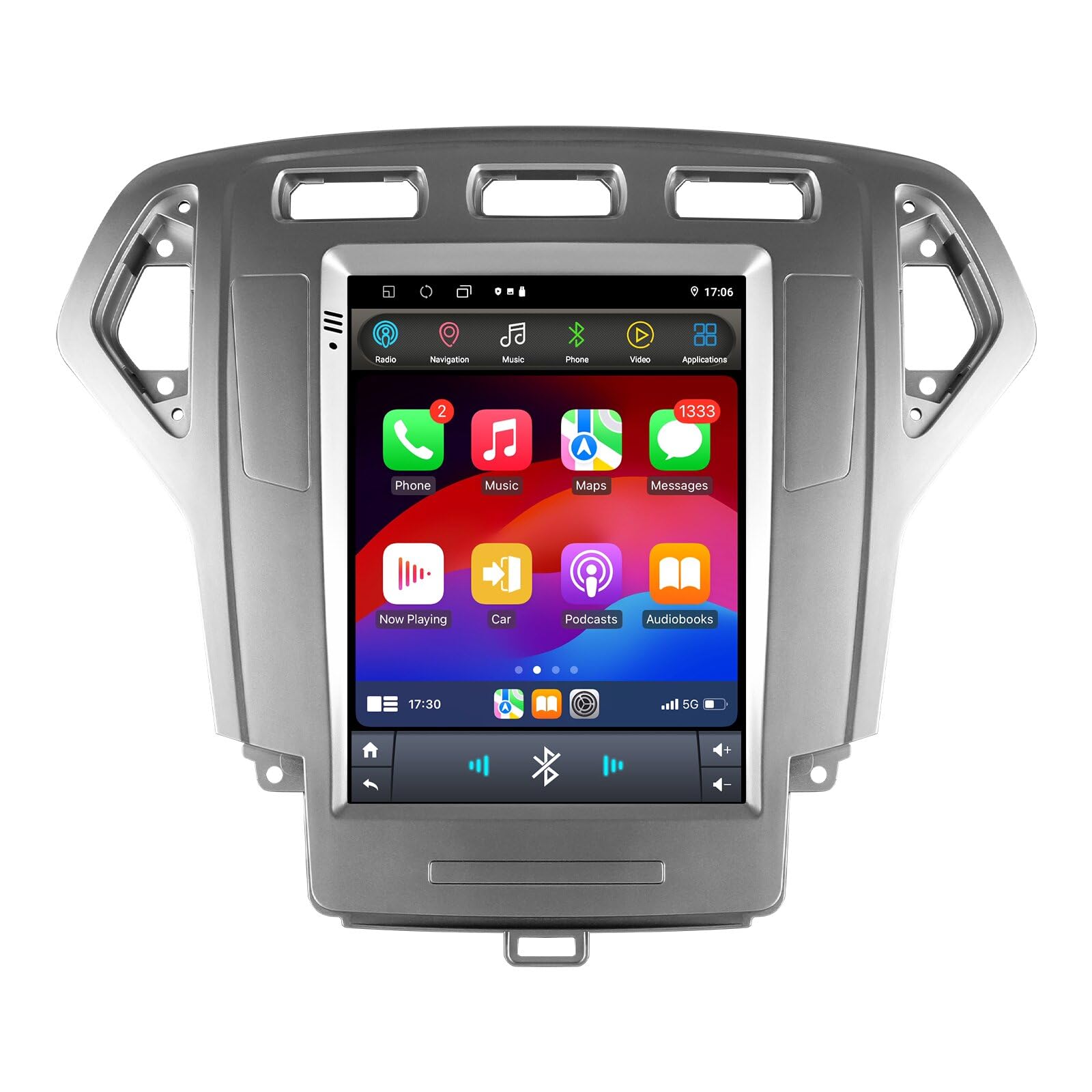 Ossuret Autoradio para Ford Mondeo MK4/Galaxy (2007-2010) (Solo Aire Acondicionado automático), 9.7 Zoll Android 13 Pantalla Táctil 2+32GB Navegación GPS con Carplay Android Auto WiFi Bluetooth USB