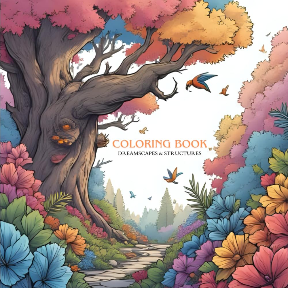 dreamscapes and structure: Adult coloring book for calm and engaging mind: A JOURNEY THROUGH ENCHANTED LANDSCAPES AND DREAMLIKE BUILDING