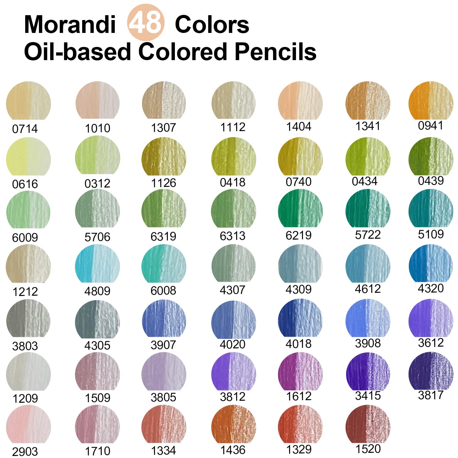 Amazon | Morandi (モランディ) 48色色鉛筆 油性ソフトコア色鉛筆