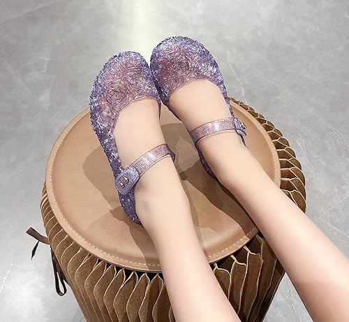Miniatura 5 de Sandalias de gelatina para niñas, zapatos de vestir de princesa para niña pequeña, talla 9, fiesta de baile de reina, cosplay, gelatinas, disfraces