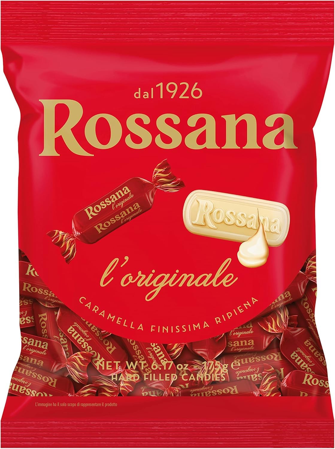 PERUGINA Rossana Caramelle con ripieno cremoso e unico, Süßigkeiten mit cremige und einzigartige Füllung italien lollies Bonbons Beutel 3x 194g + Italian Gourmet polpa 400g