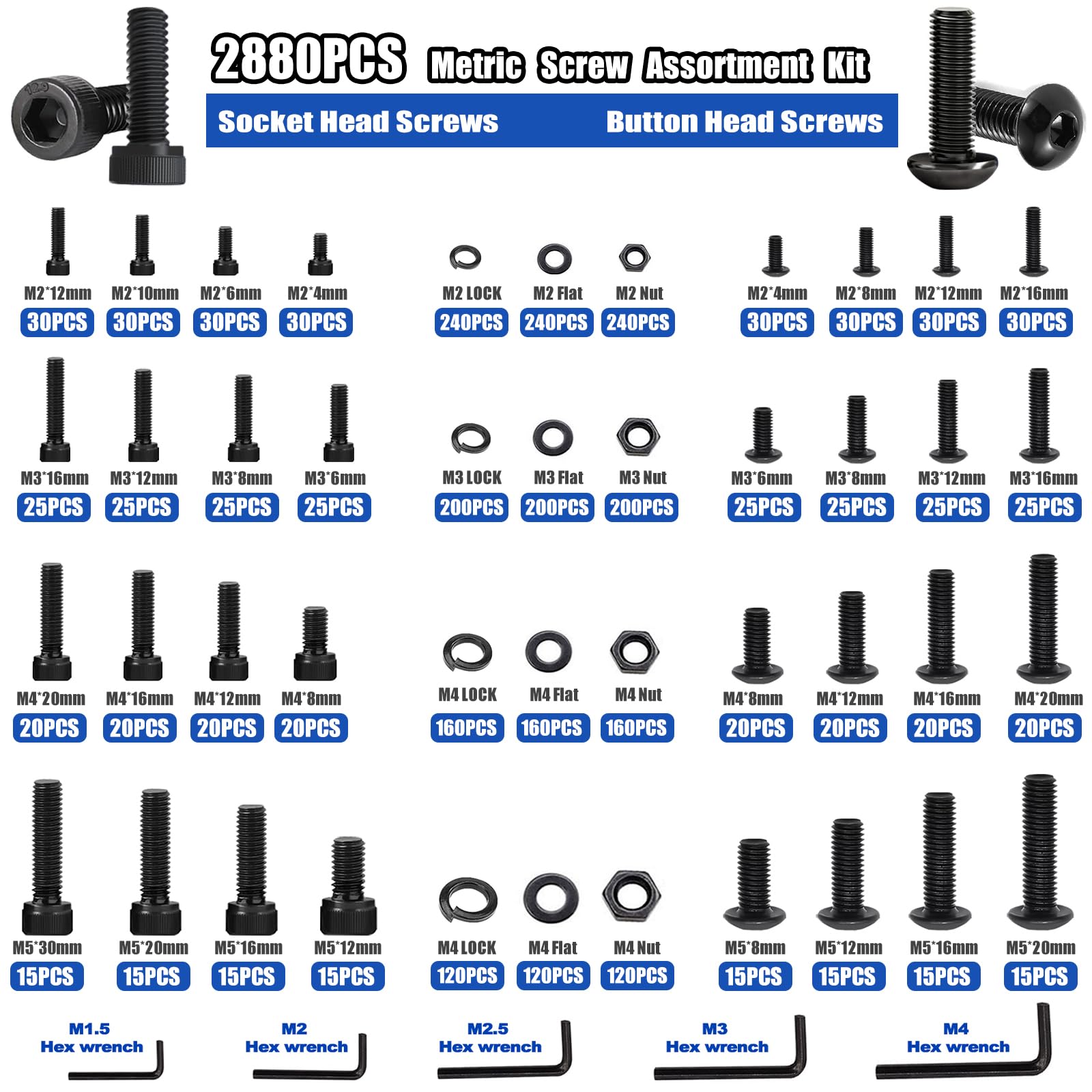 3160 Piece Metric Bolt Kit - Nuts, Bolts & Screws -3 3160 Piece Metric Bolt Kit - Nuts, Bolts & Screws -3