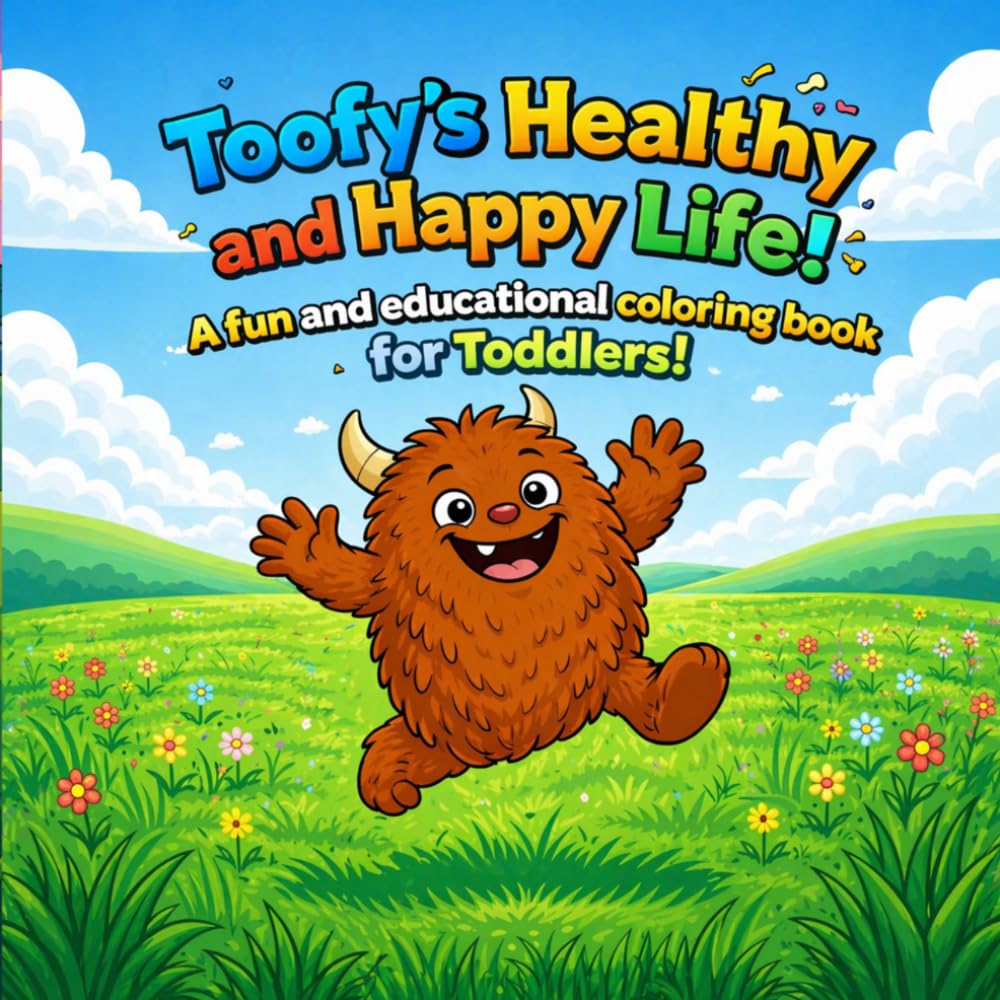 Toofy's Healthy and Happy life!: A fun and educational coloring book for todlers of ages 4-6; Leaning about healthy habbits, good life and happiness.