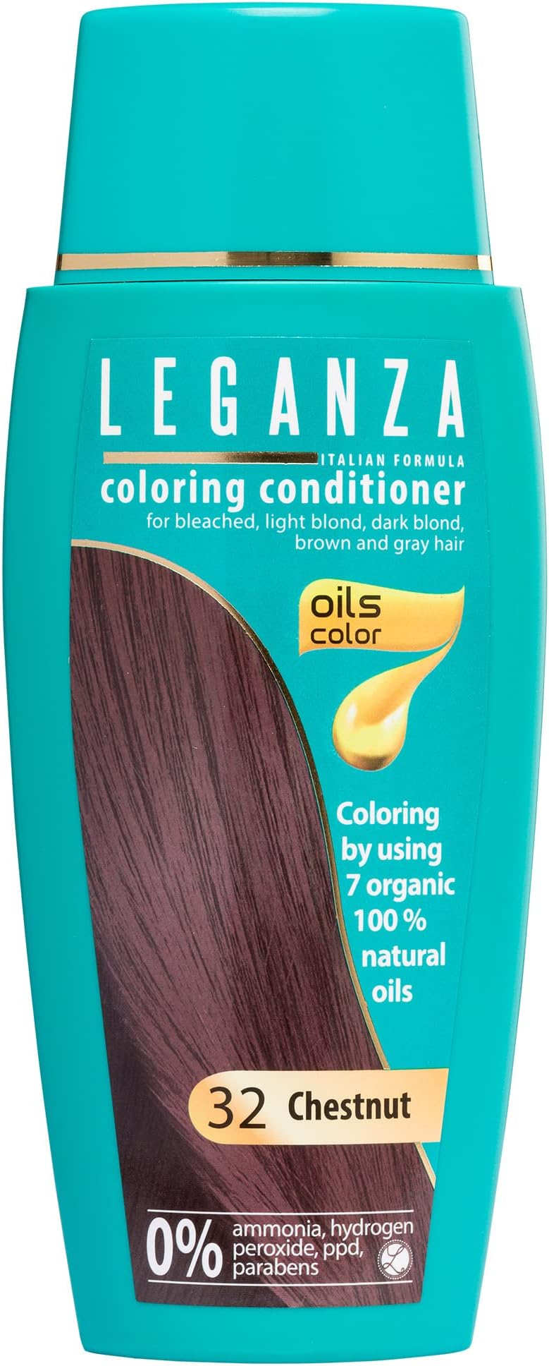 Coloring Conditioner Color 32 Chestnut with 7 natural oils ammonia and Paraben Free