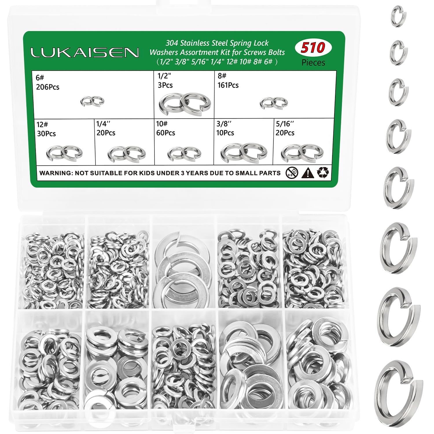Washers 510 PCS, Lukaisen Flat Penny Washer