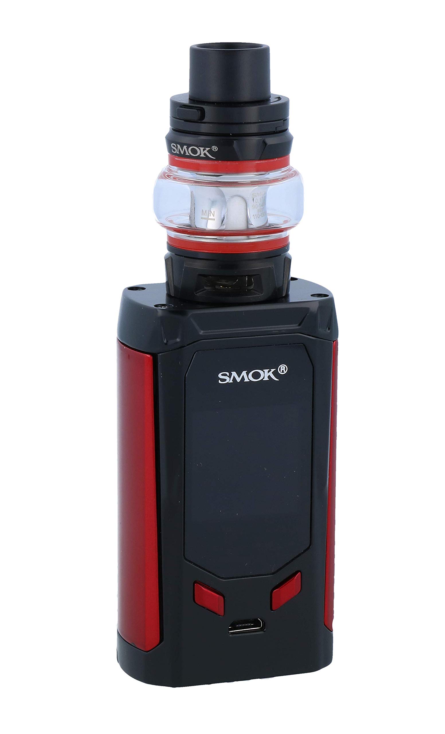 Smok R-Kiss E Zigarette Set | R-Kiss 200 Watt | TFV8 Baby V2 Verdampfer | 2x Baby V2 Heads - Farbe: schwarz-rot