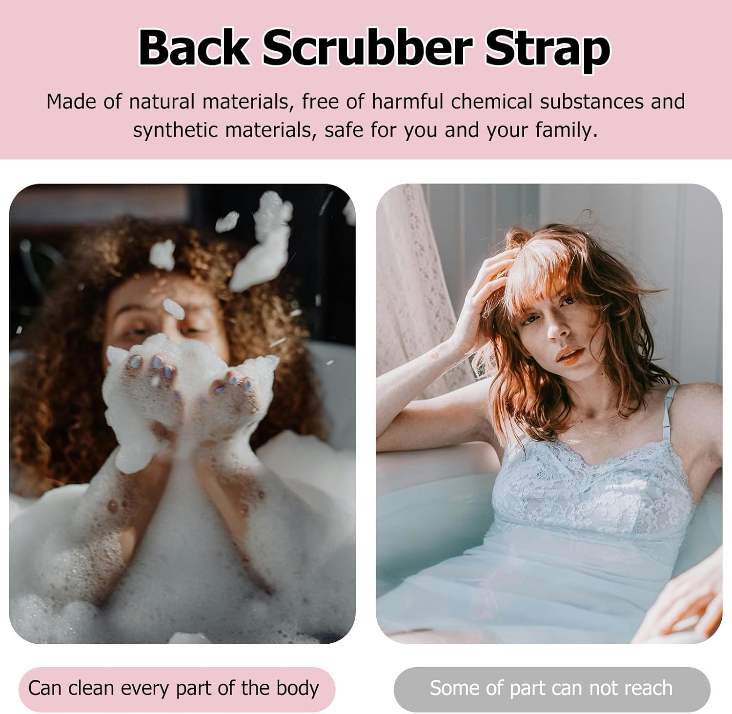 PRETYZOOM Blue Exfoliating Shower Tool Back Scrubber Made of Polyester for Easy to Clean Body and Remove Dead Skin Suitable for Daily Bathing and Skin Care