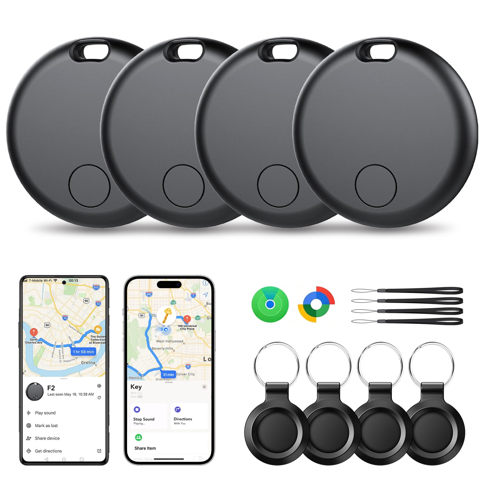 Localizzatore Bluetooth Doppio Sistema, Localizzatore Oggetti iOS/Android, IP68