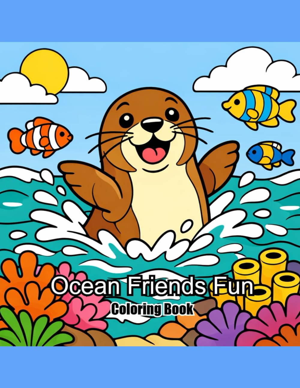 Ocean Friends Fun: Big, Bold & Easy Ocean Animal Coloring for Toddlers