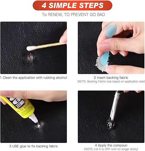 Miniatura 6 de Kit de reparación de vinilo de cuero de 12 colores, con pegamento y tela de respaldo, para sofá, muebles, asiento de automóvil, reparación de