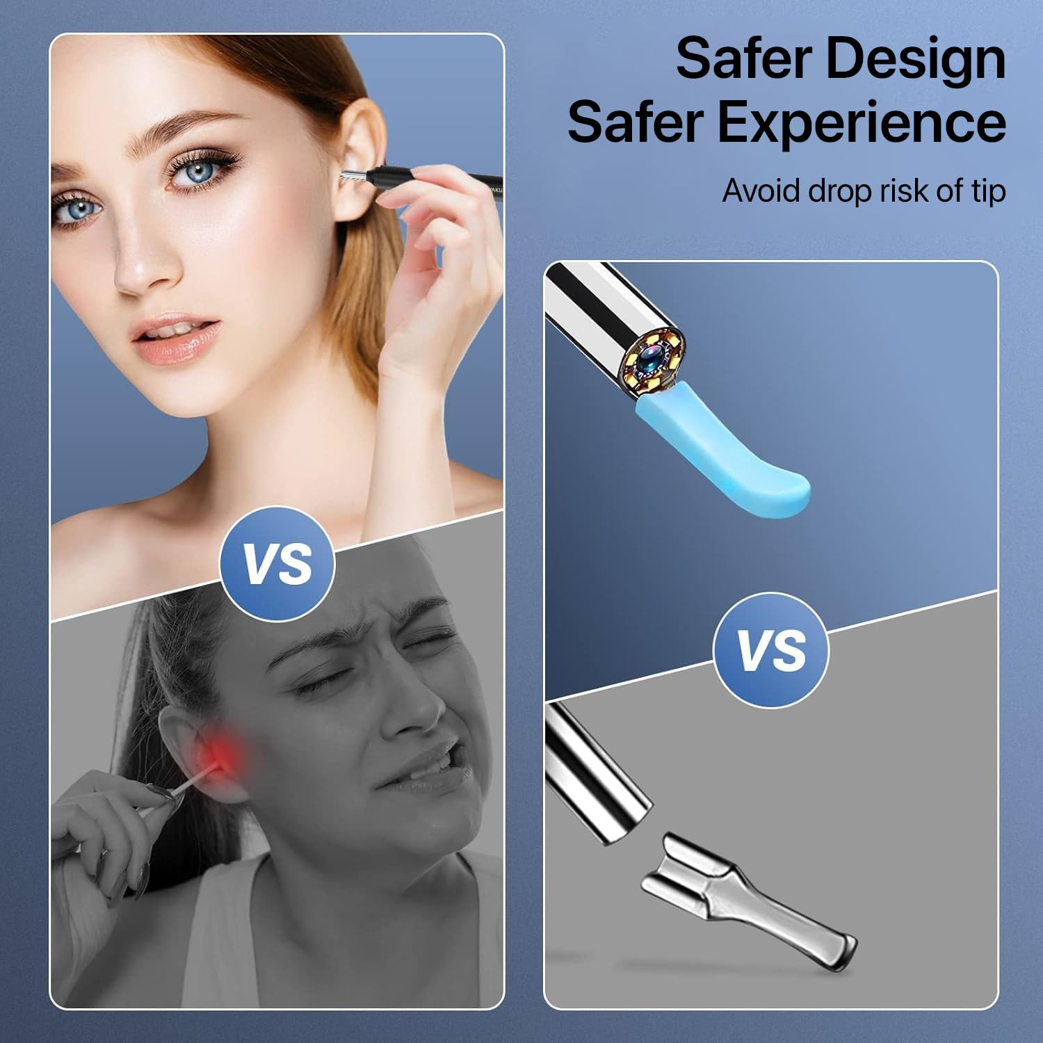DR VAKU Exclusive New Launch Earocam Earwax Removal Tool Kit with HD Camera Wifi Connection & 6 LED Lights Endoscope Tool Ear Cleaner for iOS & Android + 11 Silicone Tips Free- Black — Amazon image 2