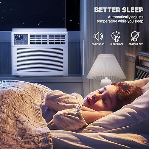 Miniatura 7 de mollie Aire acondicionado de habitación montado en ventana de 12000 BTU, potente CA interior con modo de múltiples velocidades, temporizador