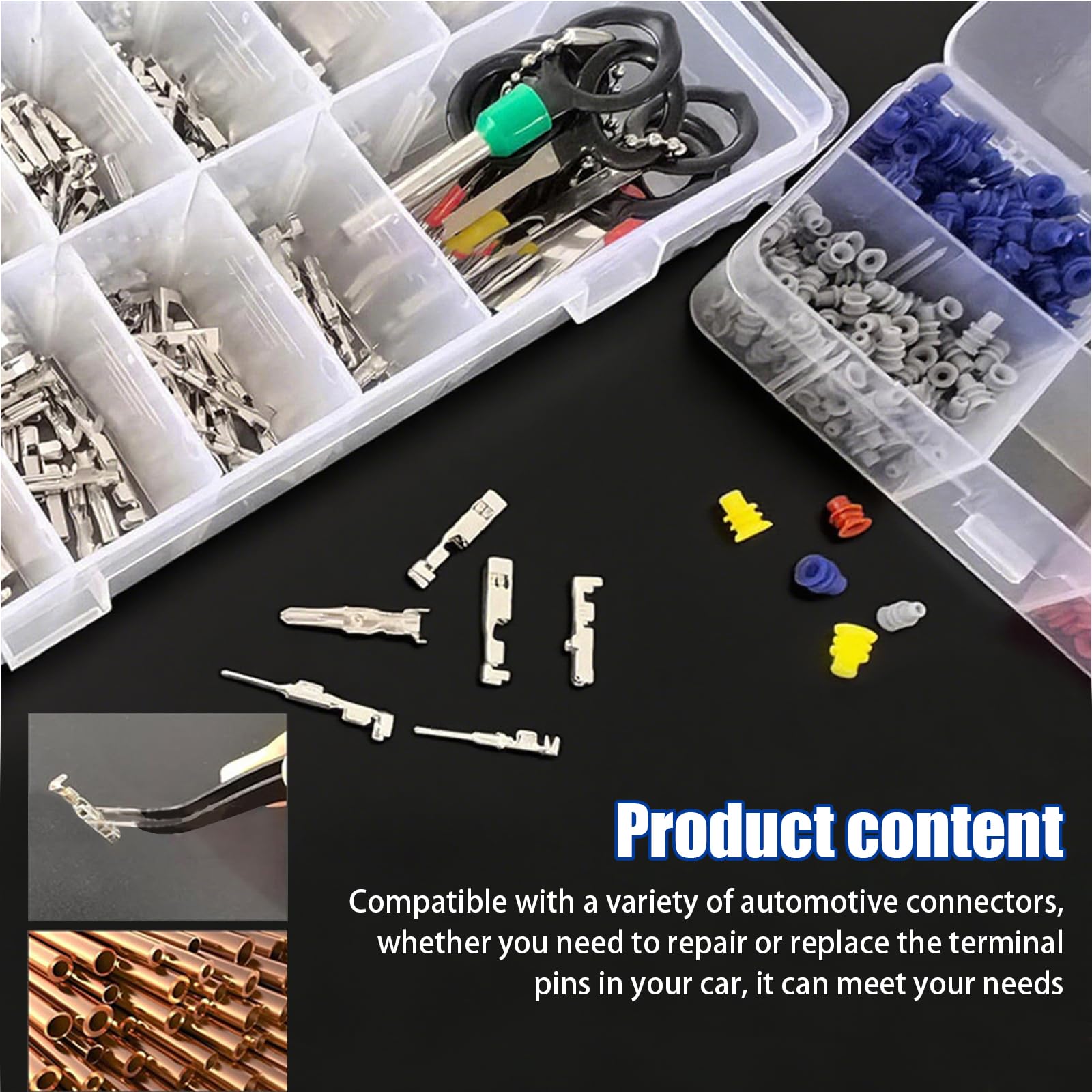 799 piezas de conectores de coche 21 tipos 1/1,5/1,8/2,2/2,8/3,5 mm conectores macho y hembra con herramientas de extracción para cableado eléctrico y reparación de vehículos