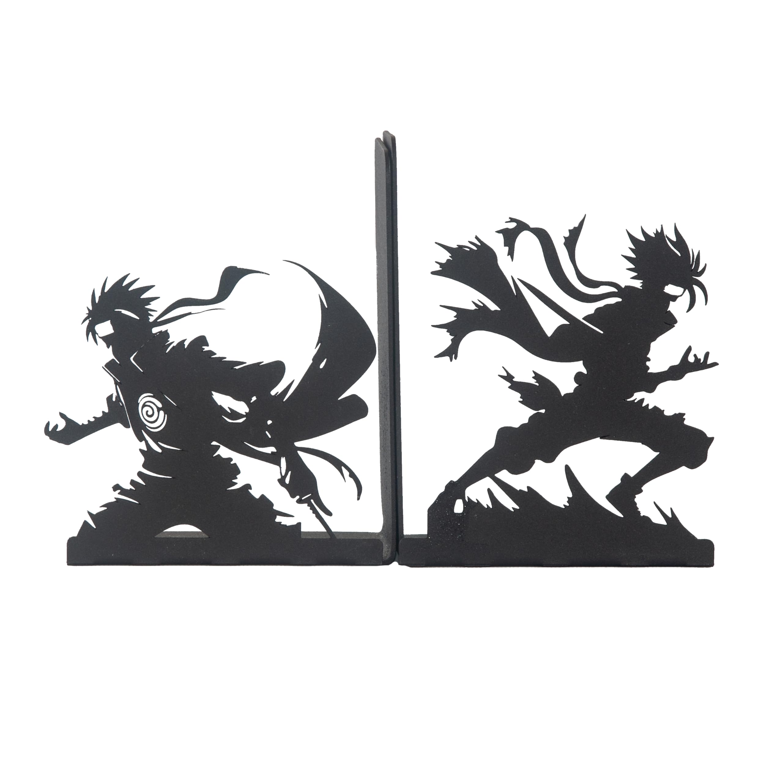 Anime Heroes Silhouette Bookends, Ninja Theme Book Holders for Kids Room, Manga Decorative Bookends,Cartoon Theme Bookends, for Kids, Bookends with Ninja Anime Heroes Silhouettes, Bookends for Kids