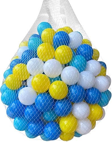 YUFER 1000 bolas de plástico a prueba de aplastamiento para niños pequeños, ideales para tiendas de campaña, túneles y piscinas, 2.2 pulgadas de