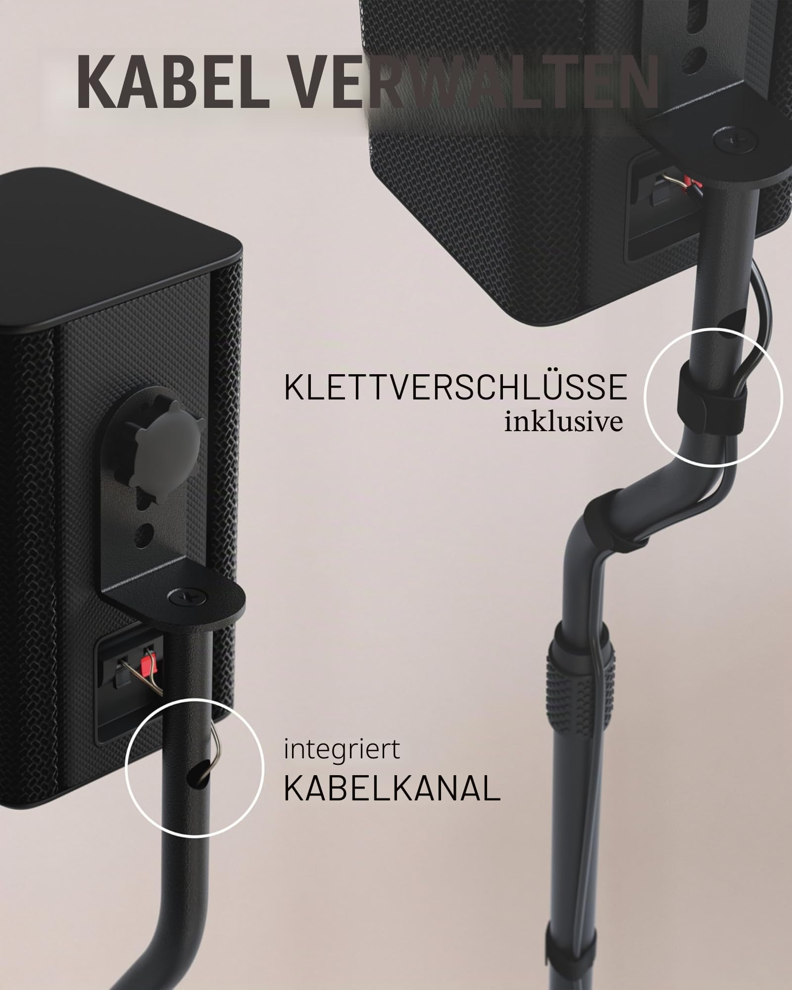 Sanus Höhenverstellbarer Lautsprecherständer – ausziehbar von 71,1 cm bis 96,5 cm – für Satelliten- und kleine Regallautsprecher (z. B. Bose, Harmon Kardon, Polk, JBL, KEF, Klipsch, Sony und andere) –