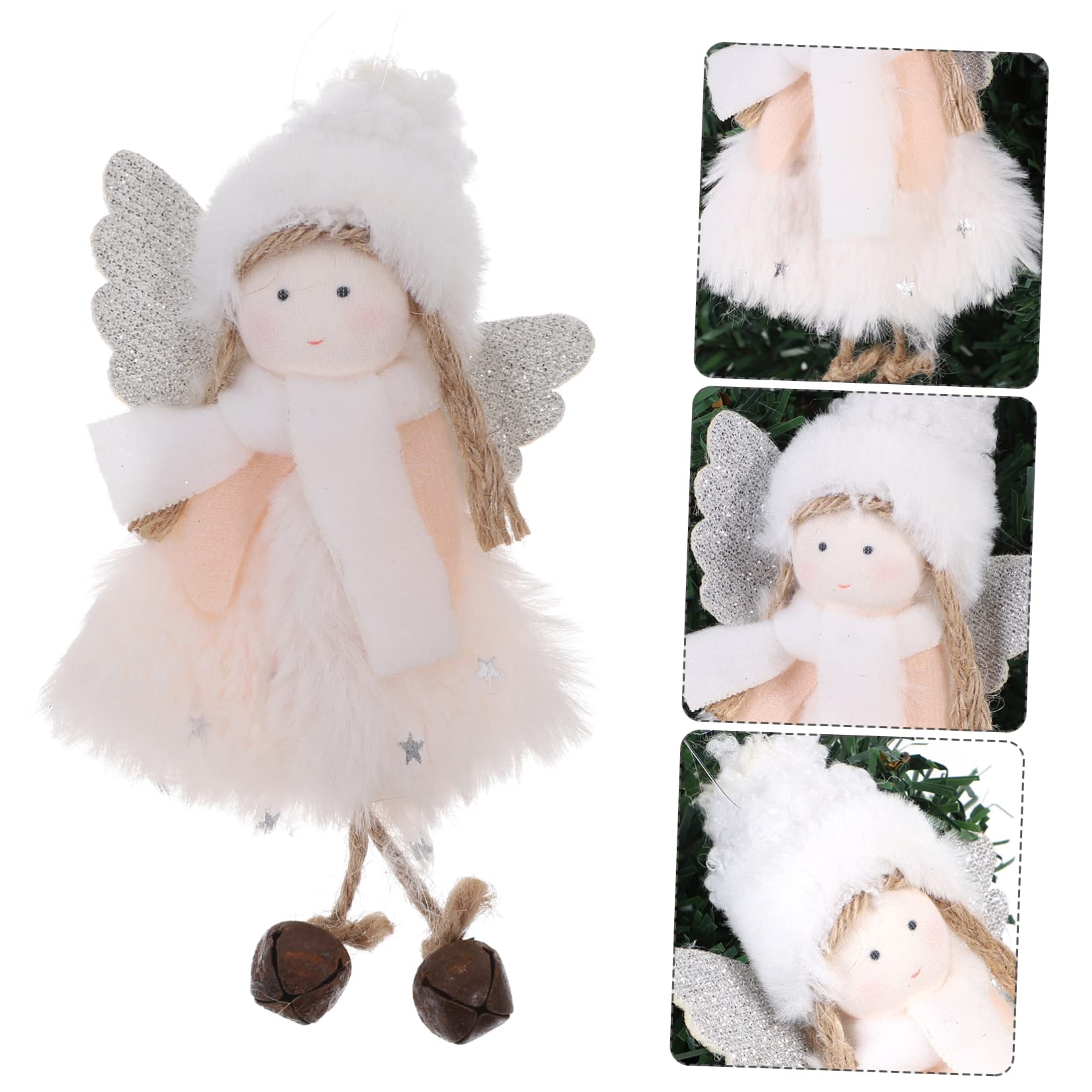 Cabilock 5 Piezas Colgante de niña ángel decoración navideña Colgante de Navidad muñecos navideños Christmas Tree Xmas Tree Colgantes de muñeca de ángulo decoración Colgante Felpa