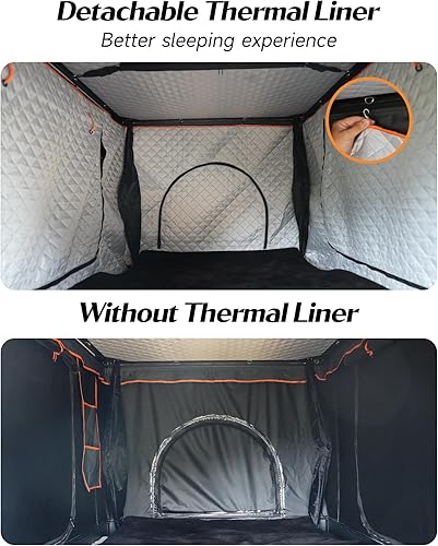 Miniatura 5 de Alumnimun - Tienda de campaña rígida con aislamiento de invierno, cubierta rígida para 2 personas para camping, camión, camioneta, adecuada para